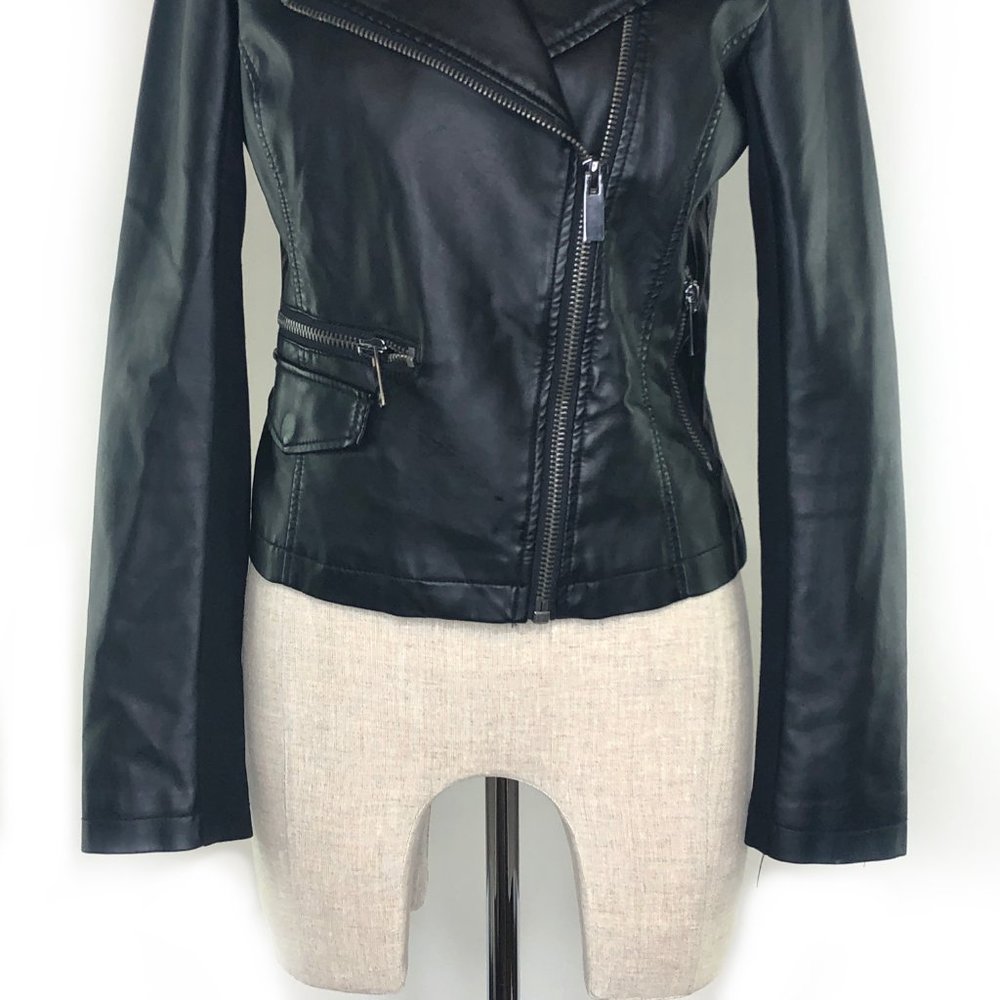 NEW YORK & COMPANY Faux Leather Moto Jacket #AI18 - Picture 5 of 10
